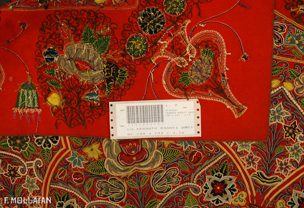 Textil Persa Antiguo Rashti-Duzi n°:91106240